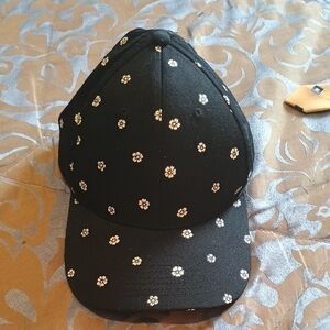 Black Floral Baseball Cap